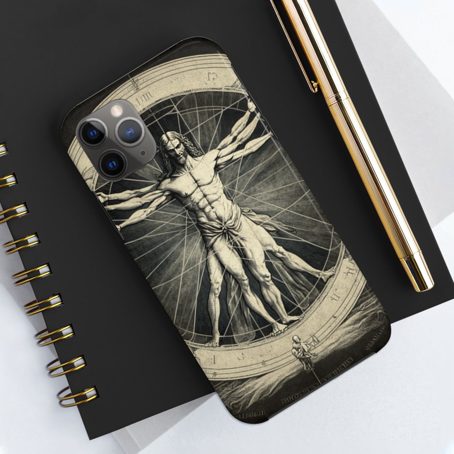 Vitruvian Man Phone Tough Case For iPhone | Vintage Illustration Aesthetic