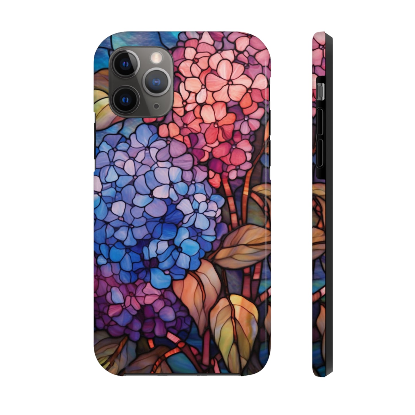 Stained Glass Window Phone Tough Case Floral Aesthetic | Purple Flower Power