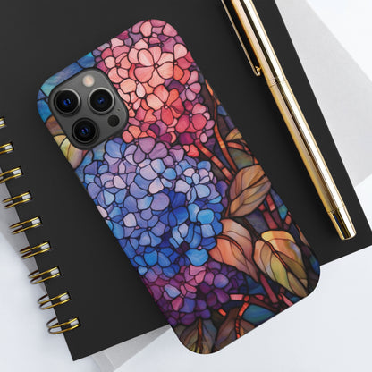 Stained Glass Window Phone Tough Case Floral Aesthetic | Purple Flower Power