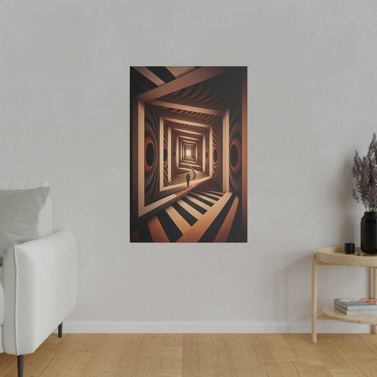 Psychedelic Square Spiral Illusion Wall Art | Trippy Abstract Canvas Print