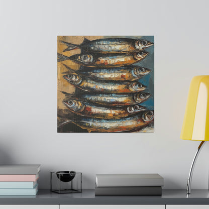 Stacked Sardines Italian Style Art - Canvas Print