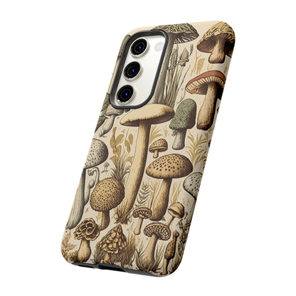 Illustrated  Mushroom iPhone Case Vintage Style Art Tough Case for Samsung Galaxy and Pixel - Trippy Protection