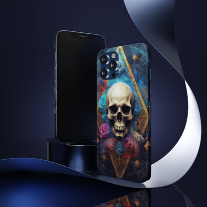 Skull and Roses Slim Phone Case | Gothic Dark Academia Design | iPhone Slim Case