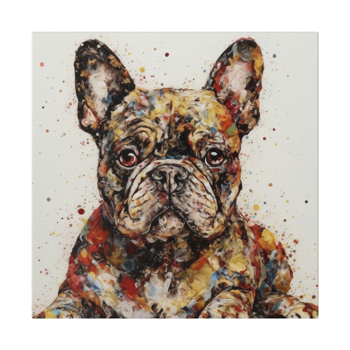 Colorful French Bulldog Art - Abstract Dog Animal Canvas Print