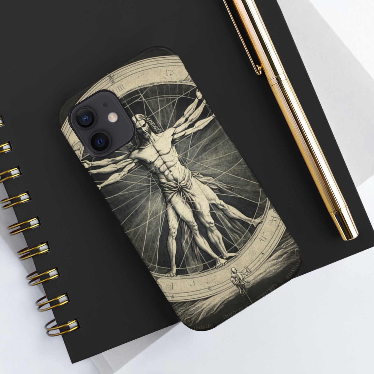 Vitruvian Man Phone Tough Case For iPhone | Vintage Illustration Aesthetic