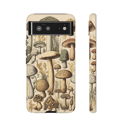 Illustrated  Mushroom iPhone Case Vintage Style Art Tough Case for Samsung Galaxy and Pixel - Trippy Protection