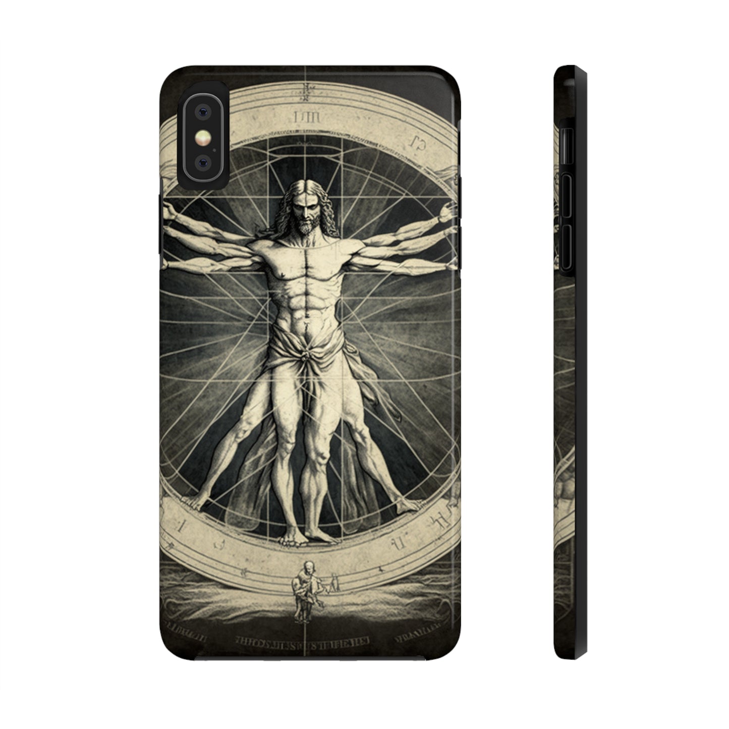 Vitruvian Man Phone Tough Case For iPhone | Vintage Illustration Aesthetic