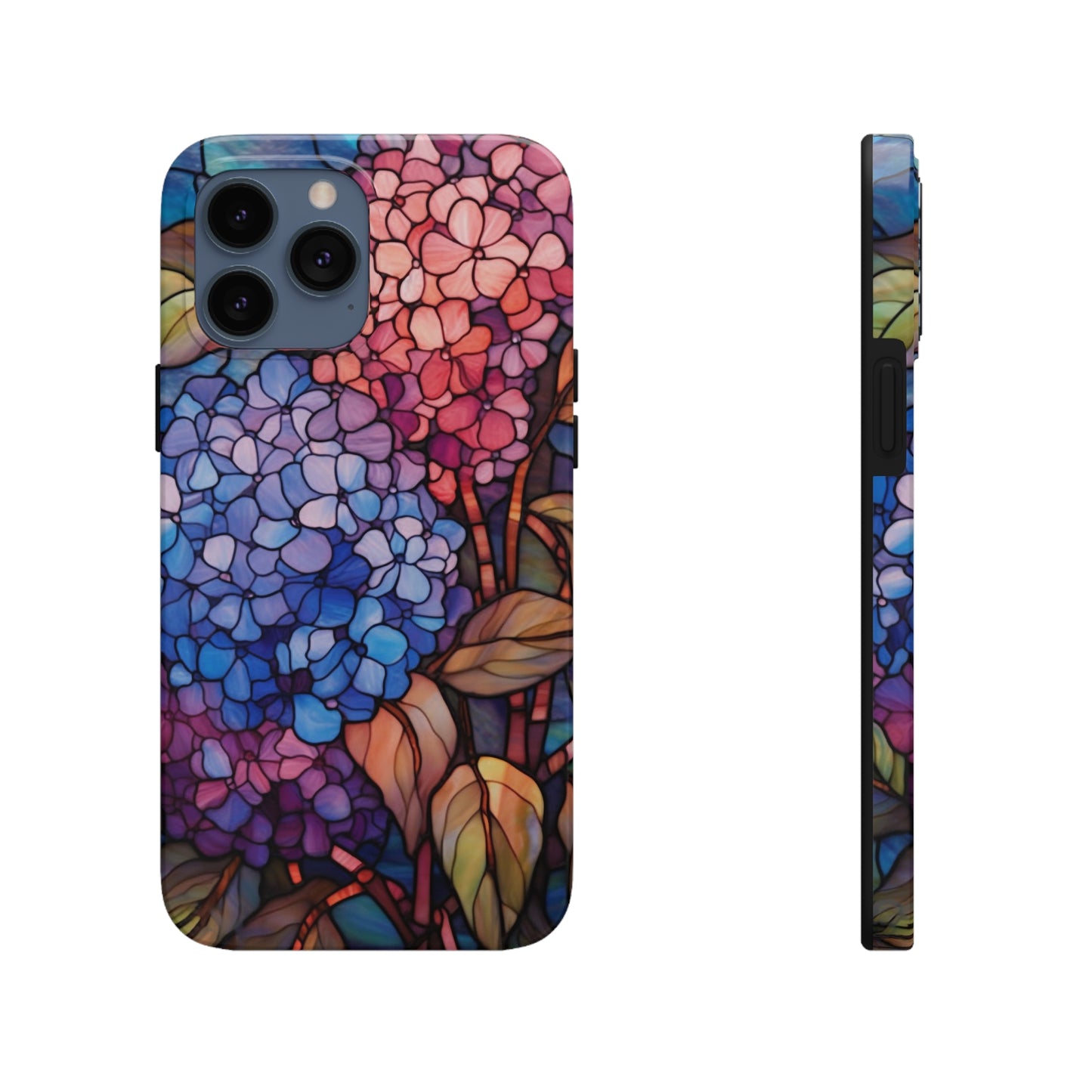 Stained Glass Window Phone Tough Case Floral Aesthetic | Purple Flower Power