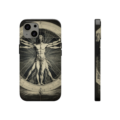 Vitruvian Man Phone Tough Case For iPhone | Vintage Illustration Aesthetic