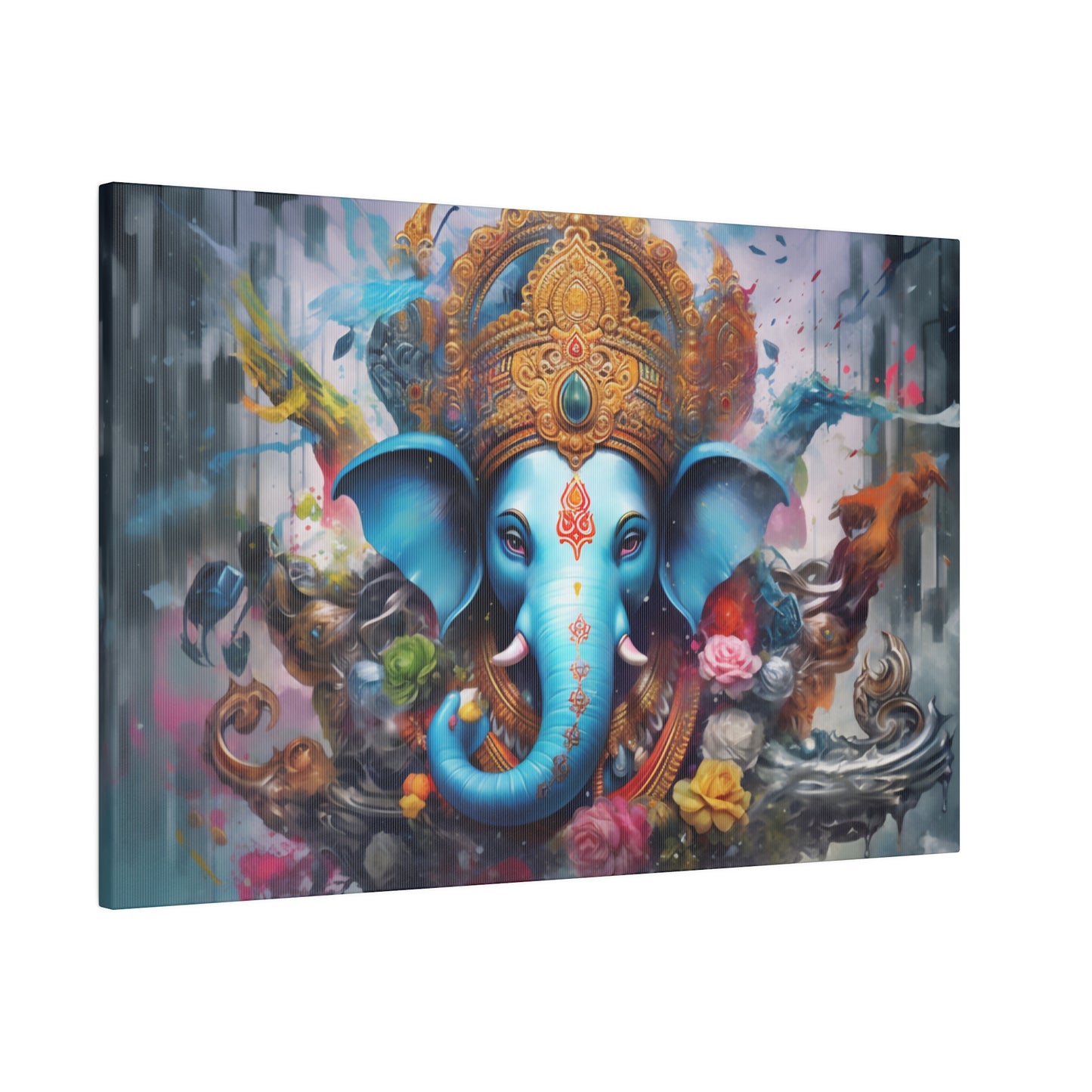 Ganesh Spiritual Abstract Wall Art Canvas Print