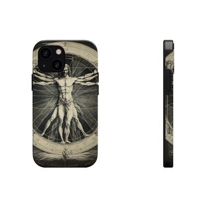 Vitruvian Man Phone Tough Case For iPhone | Vintage Illustration Aesthetic