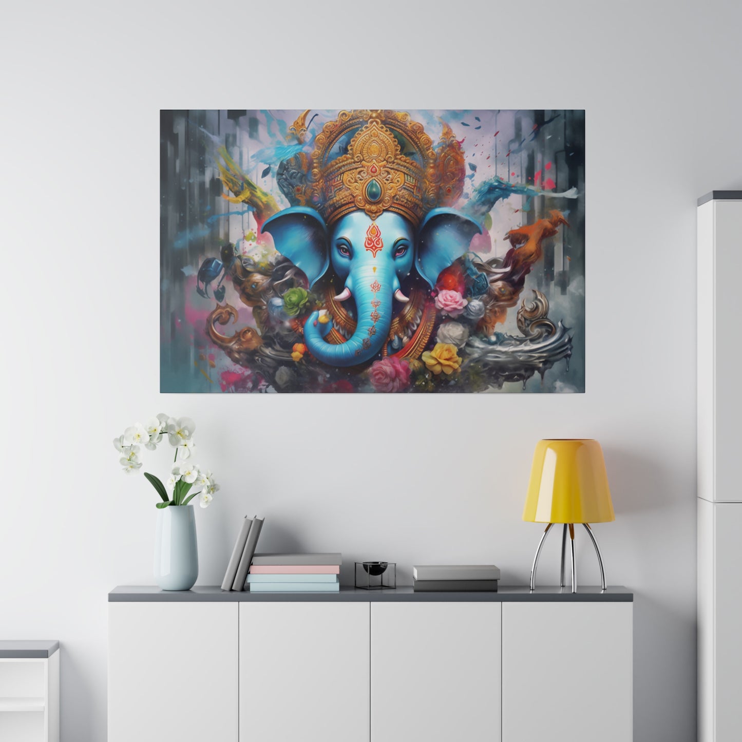 Ganesh Spiritual Abstract Wall Art Canvas Print