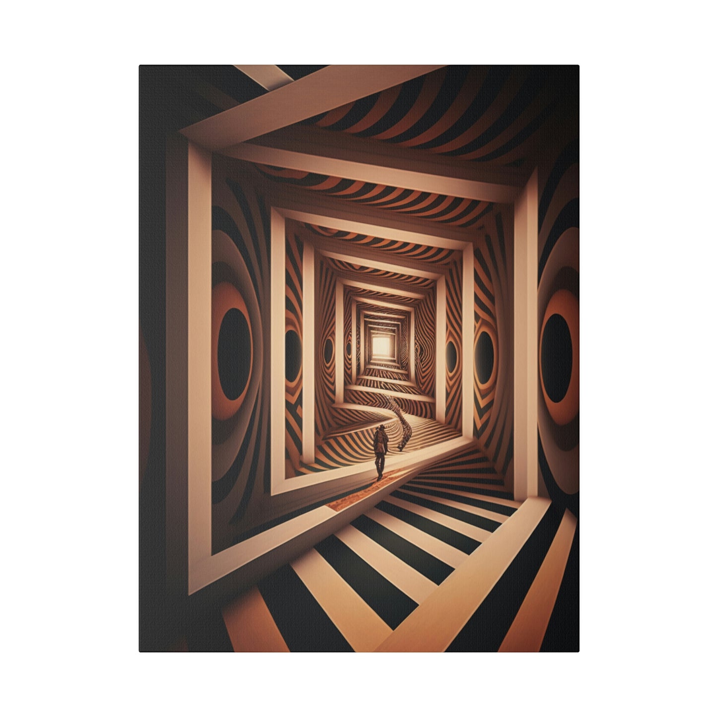 Psychedelic Square Spiral Illusion Wall Art | Trippy Abstract Canvas Print