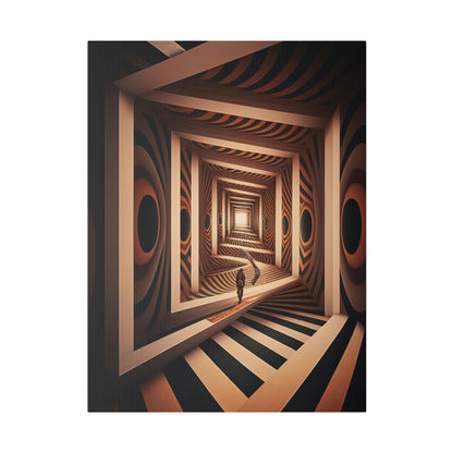 Psychedelic Square Spiral Illusion Wall Art | Trippy Abstract Canvas Print