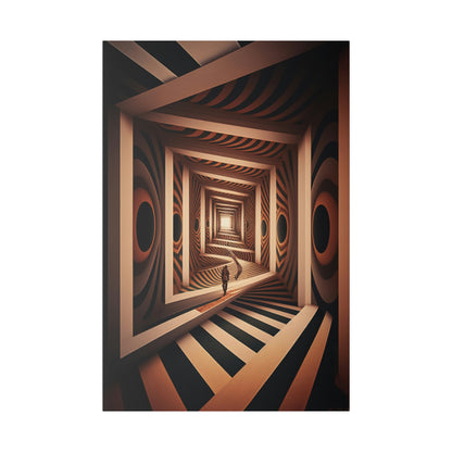 Psychedelic Square Spiral Illusion Wall Art | Trippy Abstract Canvas Print