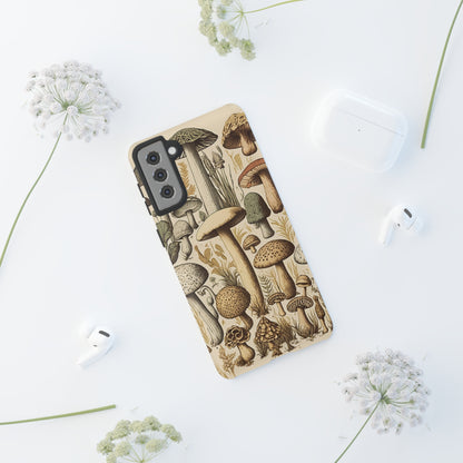 Illustrated  Mushroom iPhone Case Vintage Style Art Tough Case for Samsung Galaxy and Pixel - Trippy Protection