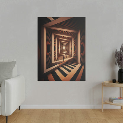 Psychedelic Square Spiral Illusion Wall Art | Trippy Abstract Canvas Print