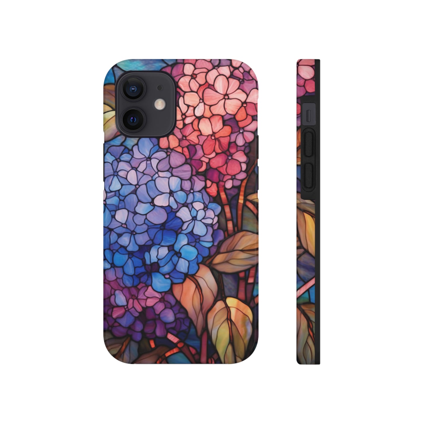 Stained Glass Window Phone Tough Case Floral Aesthetic | Purple Flower Power