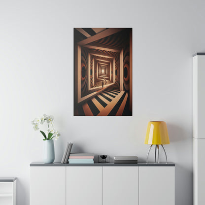 Psychedelic Square Spiral Illusion Wall Art | Trippy Abstract Canvas Print