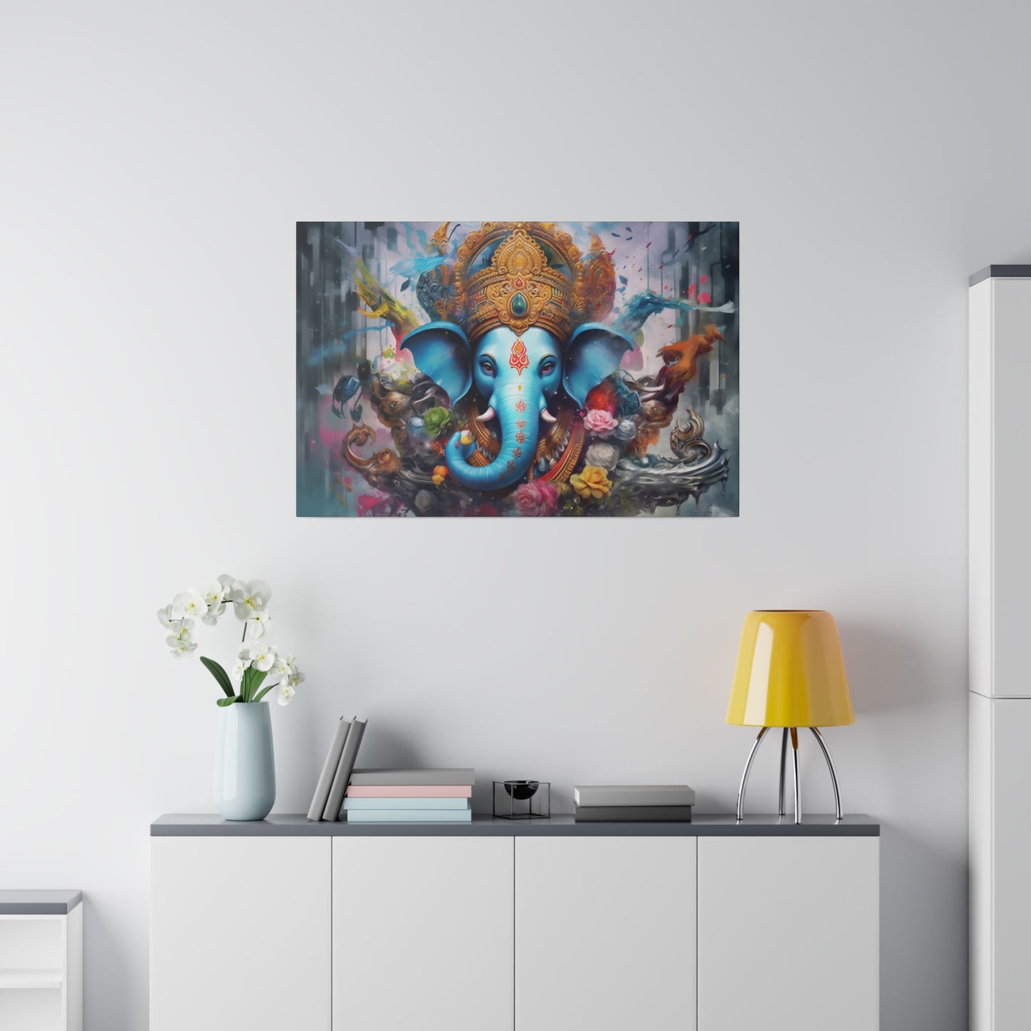 Ganesh Spiritual Abstract Wall Art Canvas Print