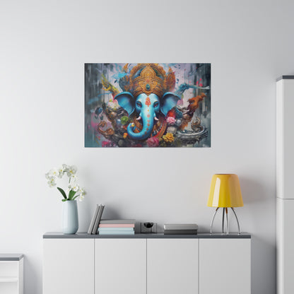 Ganesh Spiritual Abstract Wall Art Canvas Print