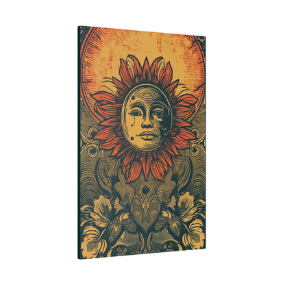 Psychedelic Bohemian Art: Sunshine Floral Canvas Print - Trippy Wall Decor