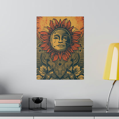 Psychedelic Bohemian Art: Sunshine Floral Canvas Print - Trippy Wall Decor