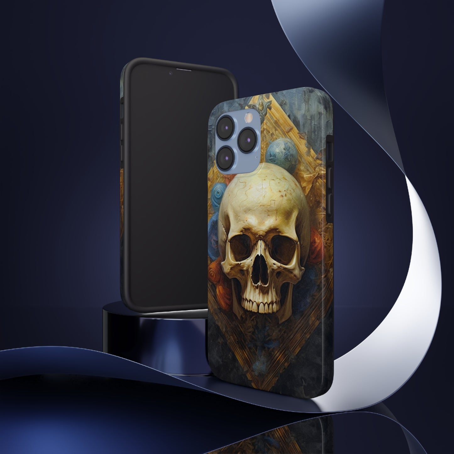 Renaissance Skull Tough Phone Case | Aesthetic Phone Case | Impact-Resistant