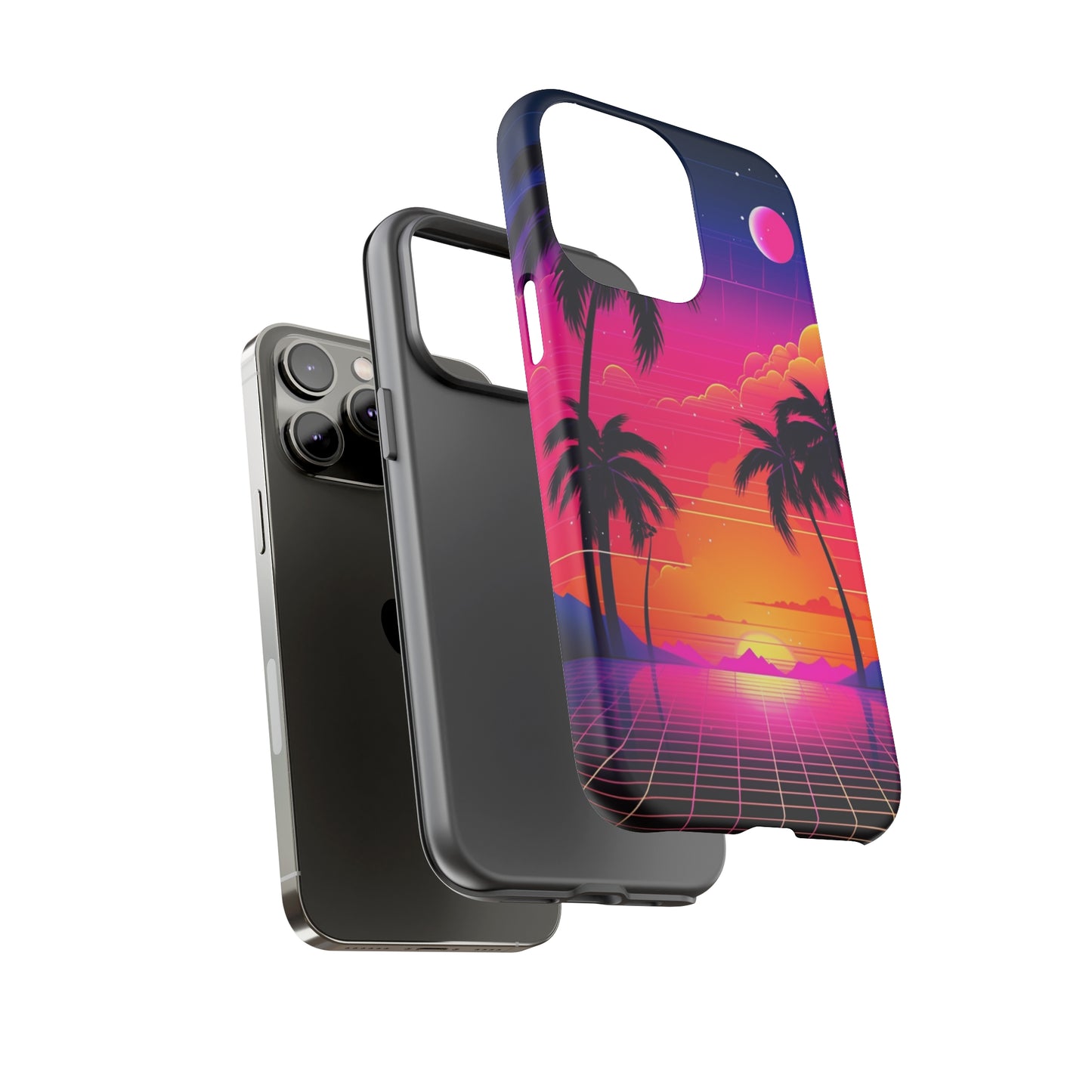 Synthwave Retro Style Phone Case | Nostalgic Vibes for iPhone 12, 13, 14, X, Google Pixel, and Samsung Galaxy