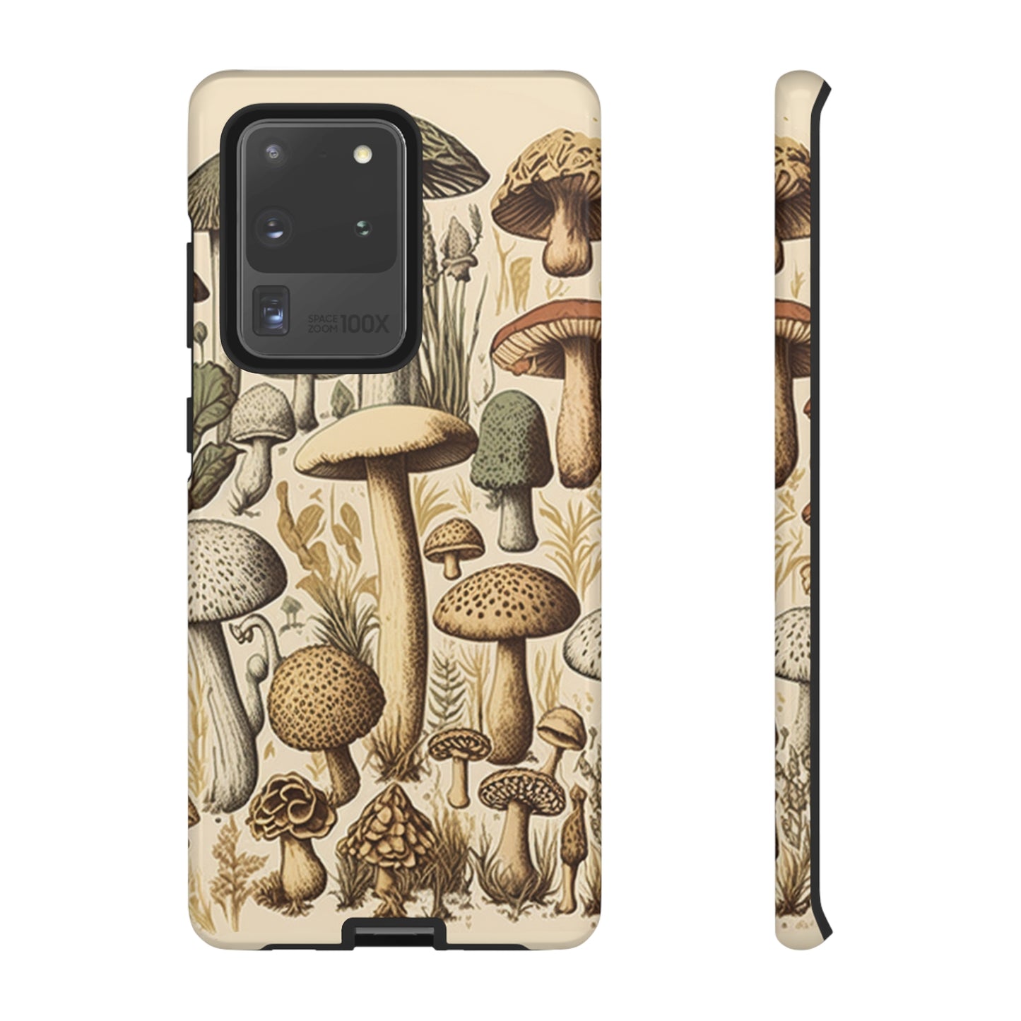 Illustrated  Mushroom iPhone Case Vintage Style Art Tough Case for Samsung Galaxy and Pixel - Trippy Protection