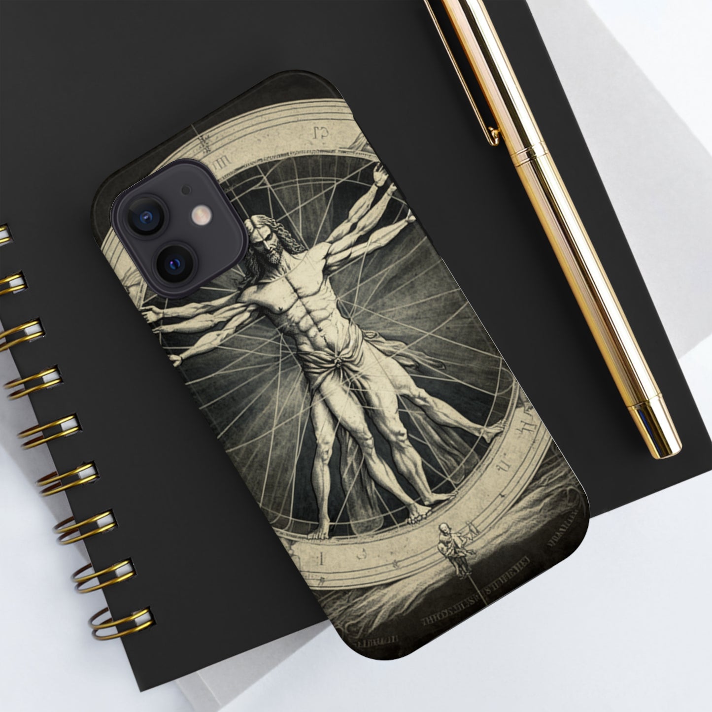 Vitruvian Man Phone Tough Case For iPhone | Vintage Illustration Aesthetic