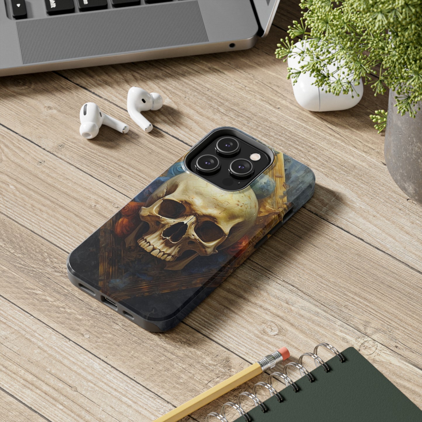 Renaissance Skull Tough Phone Case | Aesthetic Phone Case | Impact-Resistant