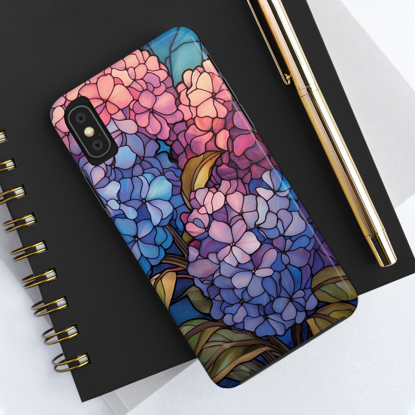 Stained Glass Phone Tough Case Purple Floral Aesthetic | Flower Power