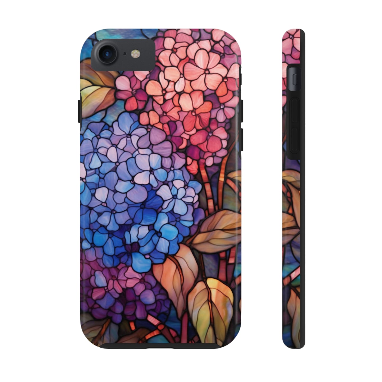 Stained Glass Window Phone Tough Case Floral Aesthetic | Purple Flower Power