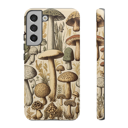 Illustrated  Mushroom iPhone Case Vintage Style Art Tough Case for Samsung Galaxy and Pixel - Trippy Protection