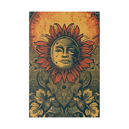 Psychedelic Bohemian Art: Sunshine Floral Canvas Print - Trippy Wall Decor