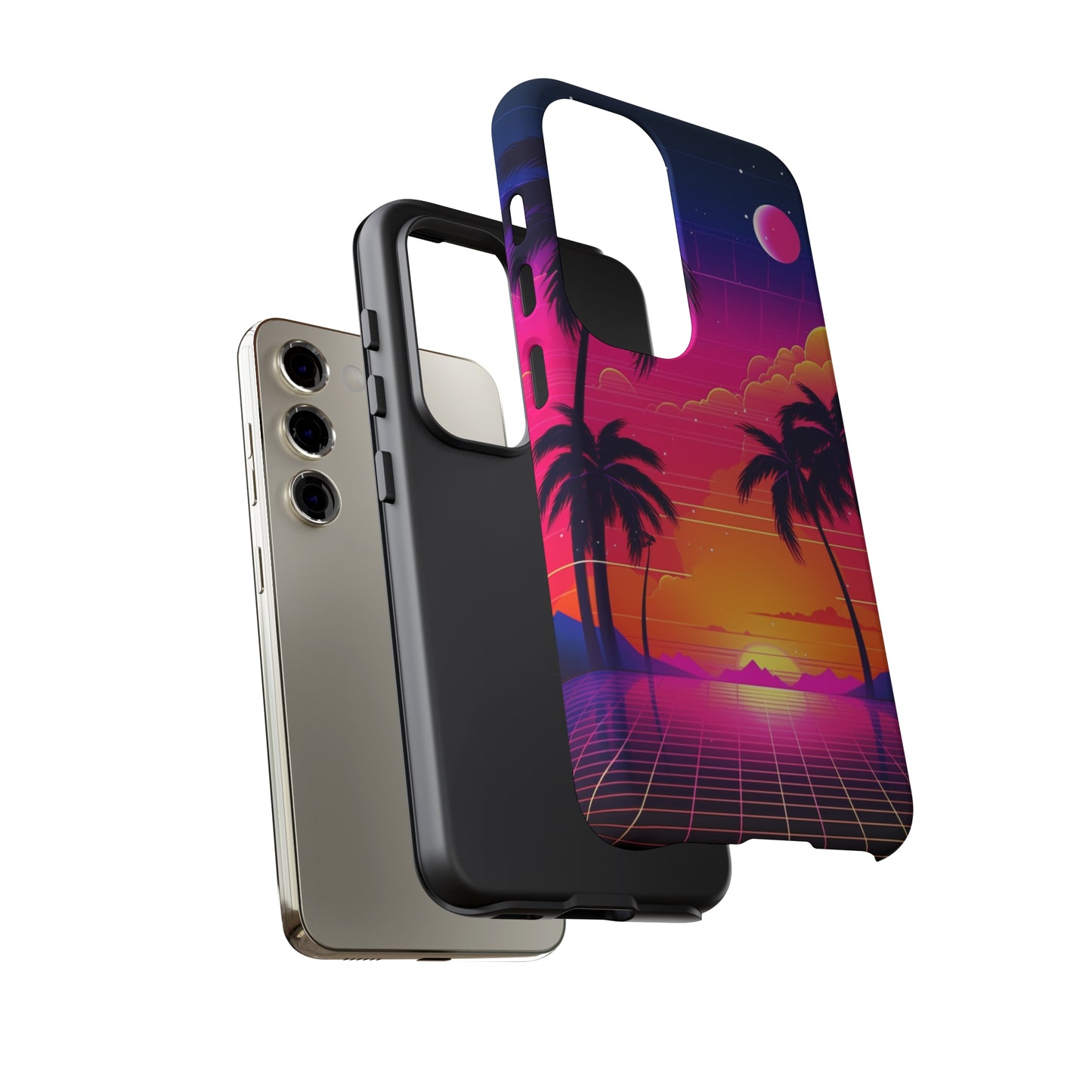 Synthwave Retro Style Phone Case | Nostalgic Vibes for iPhone 12, 13, 14, X, Google Pixel, and Samsung Galaxy