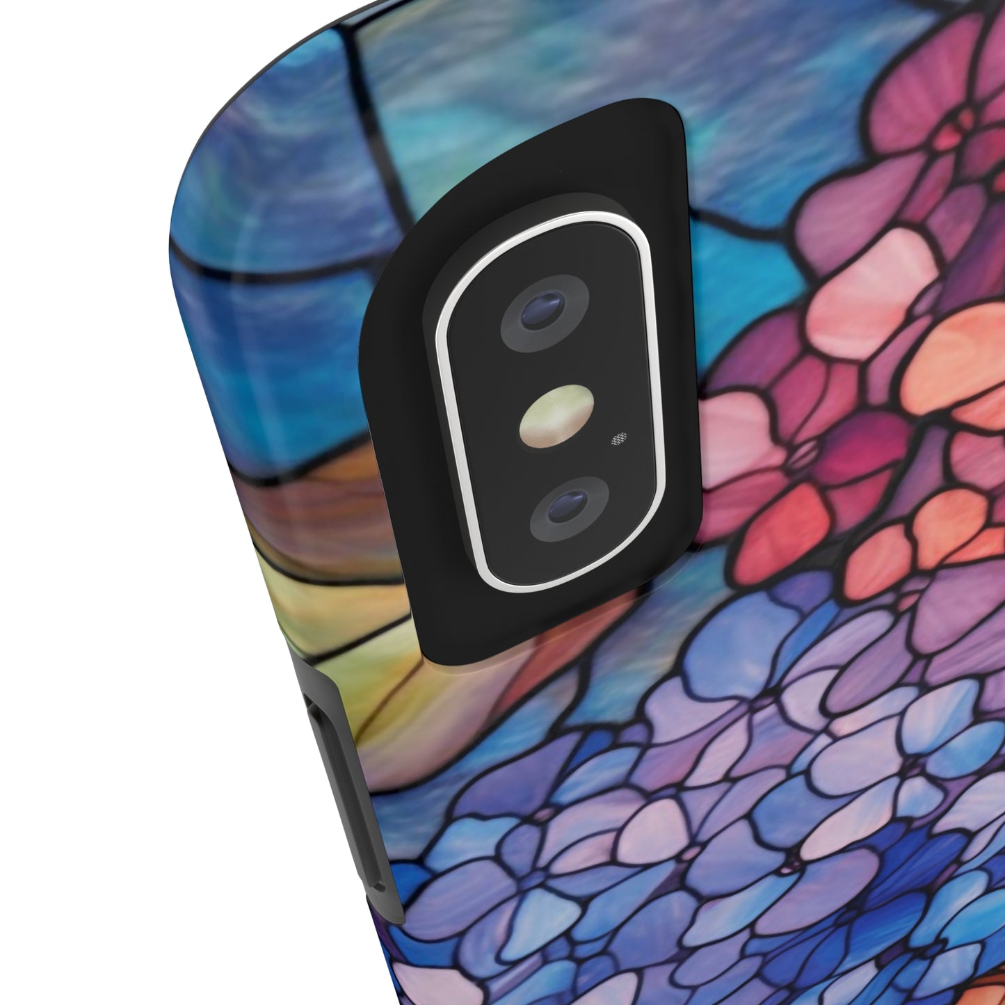 Stained Glass Window Phone Tough Case Floral Aesthetic | Purple Flower Power