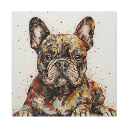 Colorful French Bulldog Art - Abstract Dog Animal Canvas Print