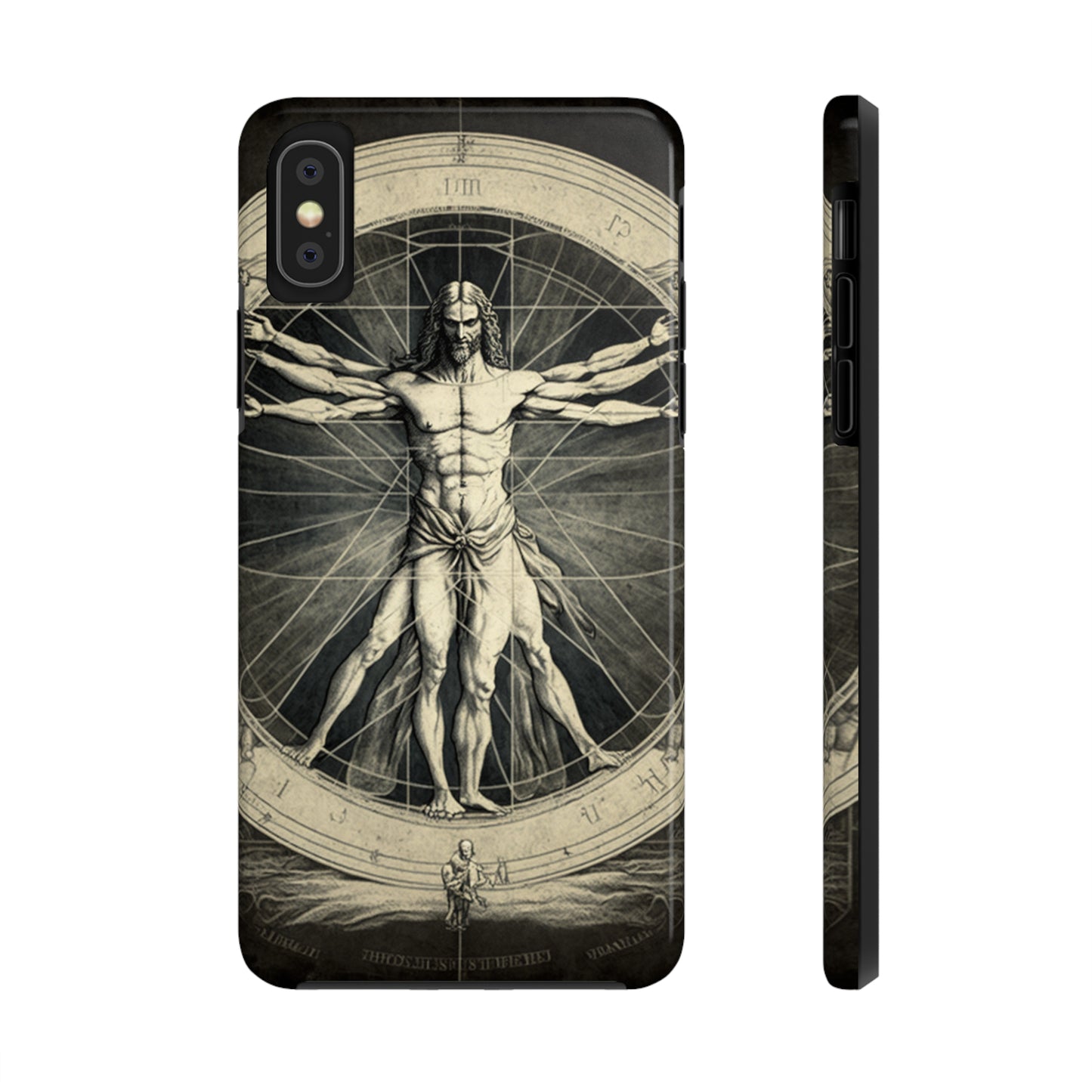 Vitruvian Man Phone Tough Case For iPhone | Vintage Illustration Aesthetic