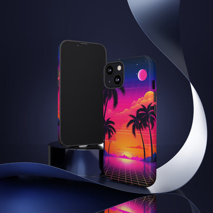 Synthwave Retro Style Phone Case | Nostalgic Vibes for iPhone 12, 13, 14, X, Google Pixel, and Samsung Galaxy