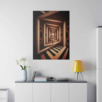 Psychedelic Square Spiral Illusion Wall Art | Trippy Abstract Canvas Print