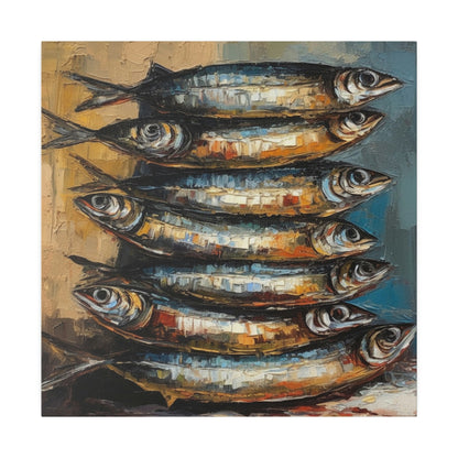 Stacked Sardines Italian Style Art - Canvas Print