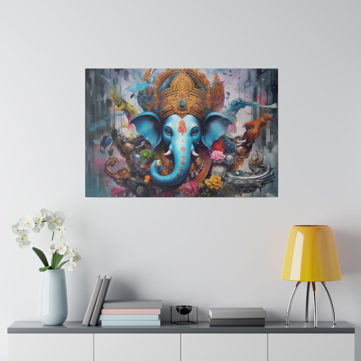 Ganesh Spiritual Abstract Wall Art Canvas Print