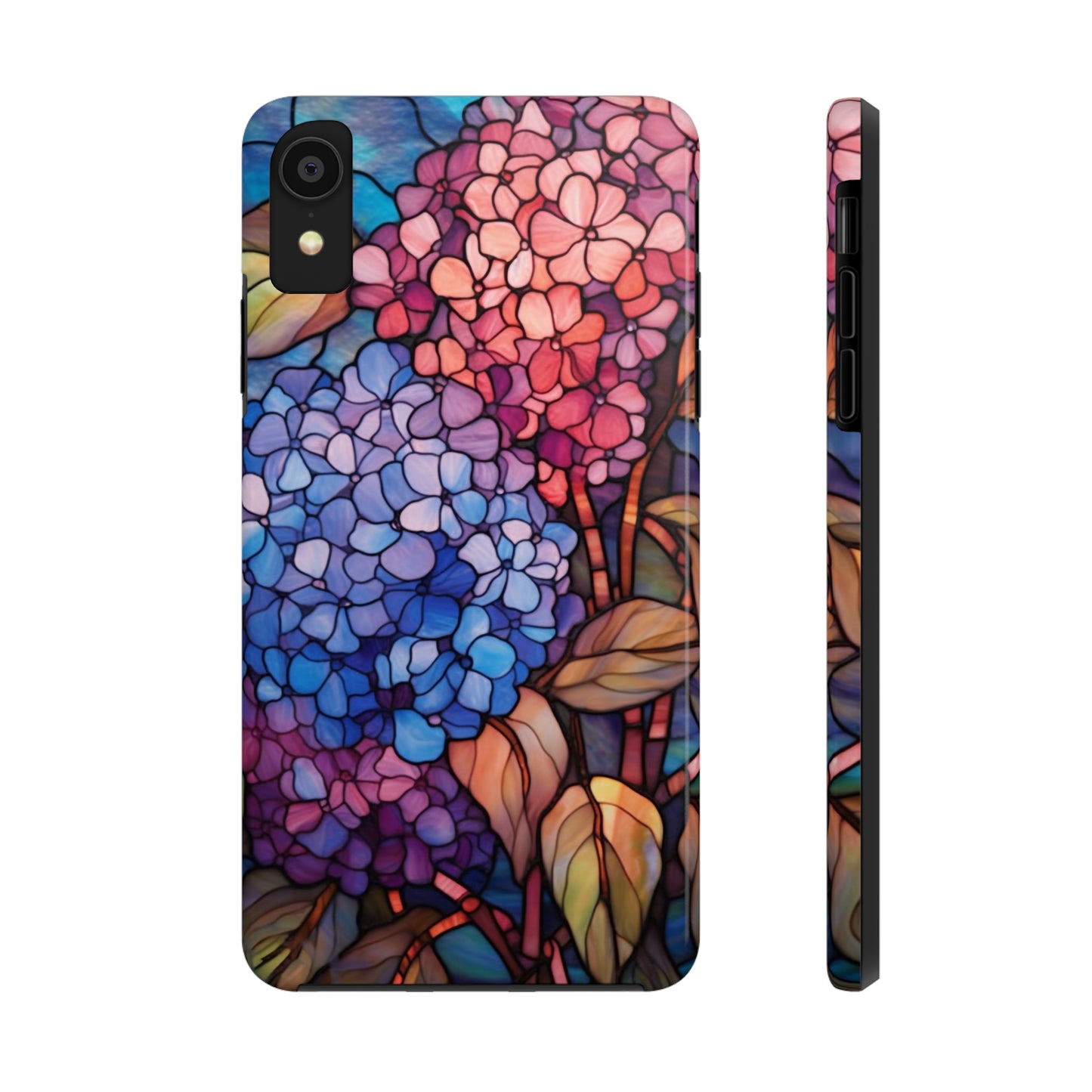 Stained Glass Window Phone Tough Case Floral Aesthetic | Purple Flower Power