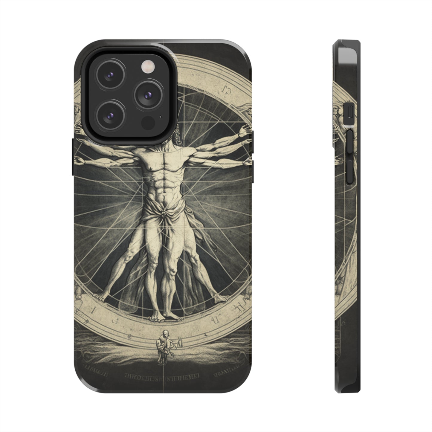 Vitruvian Man Phone Tough Case For iPhone | Vintage Illustration Aesthetic