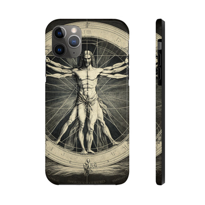 Vitruvian Man Phone Tough Case For iPhone | Vintage Illustration Aesthetic