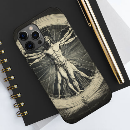 Vitruvian Man Phone Tough Case For iPhone | Vintage Illustration Aesthetic